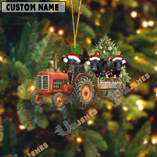 Uni Personalized Farm Tractor Christmas Ornament with Dexter & Tree Acrylic Ornament