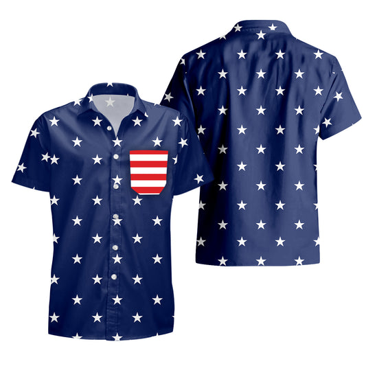 UniJames Men's Old Glory Button Shirt