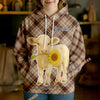 Uni Personalized Sunflower Cow Cozy Hoodie (12 Cattle Breeds)