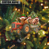 Uni Personalized Farm Tractor Christmas Ornament with Highland & Tree Acrylic Ornament