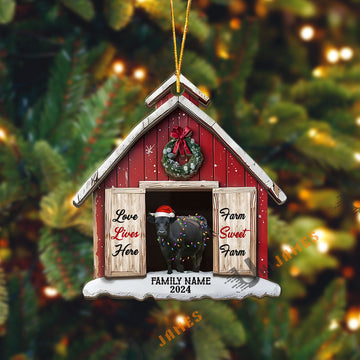 Uni Dexter Christmas Farm Sweet Farm Custom Shape Acrylic Ornament