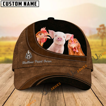Uni Chickens and Pig Happiness Customized Name Cap