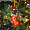 Uni Personalized Merry Christmas Cow Stocking Acrylic Ornament (14 Breed Options)