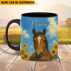 Uni Black Angus Peace Farm Personalized Name Two Tone Mug (10 Cattle Breeds)