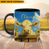 Uni Black Angus Peace Farm Personalized Name Two Tone Mug (10 Cattle Breeds)