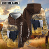 Uni Belted Galloway Farming Leather Pattern Personalized 3D Hoodie