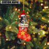 Uni Personalized Merry Christmas Cow Stocking Acrylic Ornament (14 Breed Options)