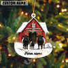 Uni Personalized Belted Galloway Moo-ry Christmas Barn Acrylic Ornament