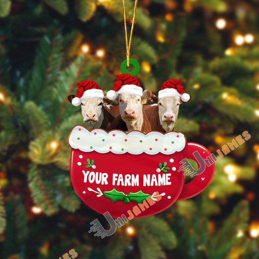 Uni Hereford Christmas Cup Custom Shape Acrylic Ornament