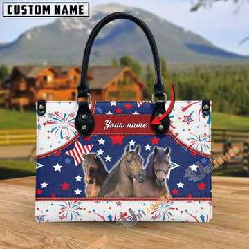 Unijames Morgan America Lover Custom Name 3D Leather Handbag