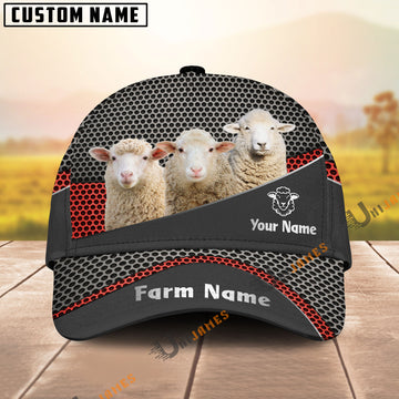 Uni Sheep Black Metal Customized Name And Farm Name Cap