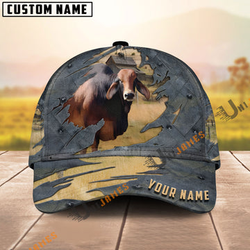 Uni Red Brahman Customized Name Cap