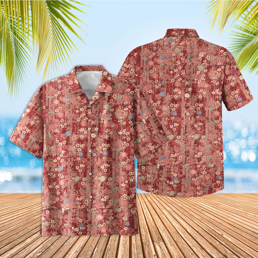 UniJames Nippon Forest - Apple Butter Short Sleeve Hawaiian Shirt