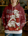 Uni Personalized Cute Christmas Cow Hoodie (8 Cattle Breeds)