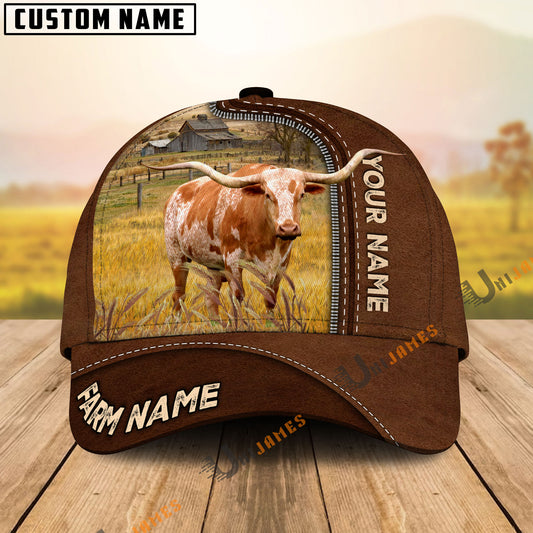 Uni Texas Longhorn Personalized Name And Farm Name Cap