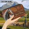 Uni Appaloosa Never Walk Alone Custom Name 3D Leather Clutch