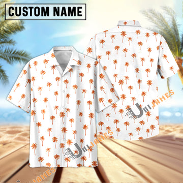 Uni Palm Tree Grove Orange   Aloha Shirt Short Sleeve Shirt Vacation Hawaiian Outdoor Vacation