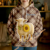 Uni Personalized Sunflower Cow Cozy Hoodie (12 Cattle Breeds)