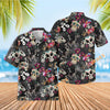 UniJames Black Dia De Los Muertos Sugar Skull Art Short Sleeve Hawaiian Shirt