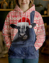Uni Personalized Name & Farm Name Merry Christmas Cow Hoodie