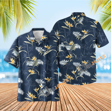 Uni Bamboo Paradise Navy   Aloha Shirt Short Sleeve Shirt Vacation Hawaiian Outdoor Vacation