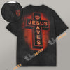 Jesus Saves Red Light Cross Christian Washed T-Shirt