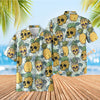 UniJames Yellow Quirky Pineapple Skull Tropical Fun Hawaiian Shirt