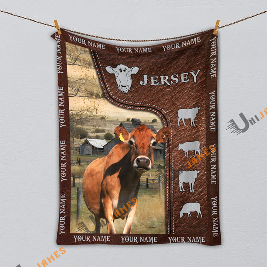 Uni Personalized Name Jersey Farm Super Soft Blanket