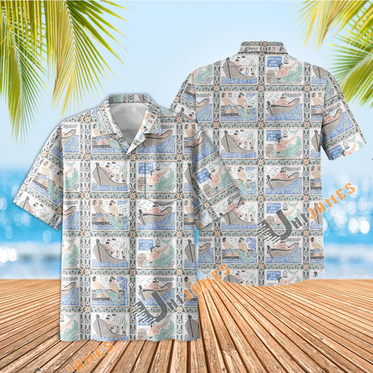UniJames Sashimi Maru - Grey Short Sleeve Hawaiian Shirt