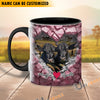 Uni Black Angus Couple Personalized Name Two Tone Mug