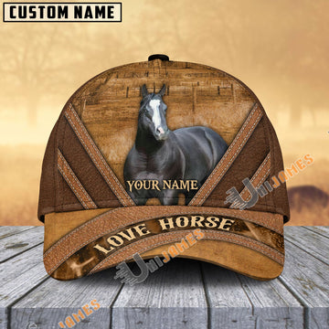 Uni Tennessee Walking Horse Brown Leather Pattern Personalized Name Cap
