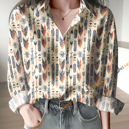 Uni Rustic Boho Ethnic Arrow Casual Shirt