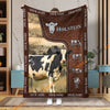 Uni Personalized Name Holstein Farm Super Soft Blanket