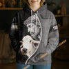 Uni Personalized Name & Farm Name Jesus and Cow Christian Hoodie (10 Cattle Breeds)