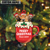 Uni Personalized Merry Christmas Farm Mug Cow Acrylic Ornament (14 Breed Options)