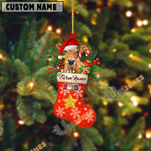 Uni Personalized Jersey Christmas Stocking Ornament