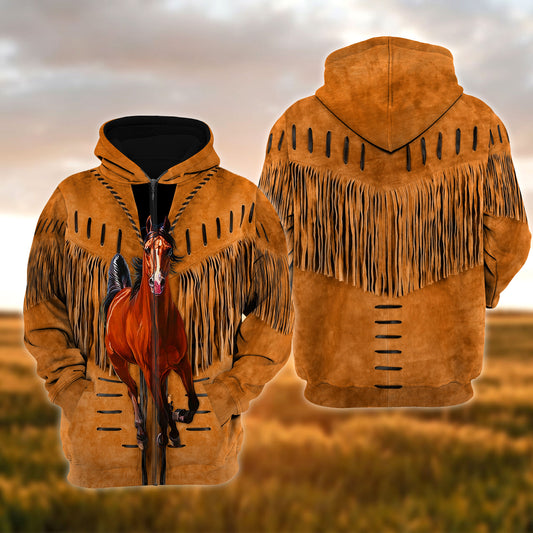 Uni Brown Horse Lover 3D Printed Hoodie