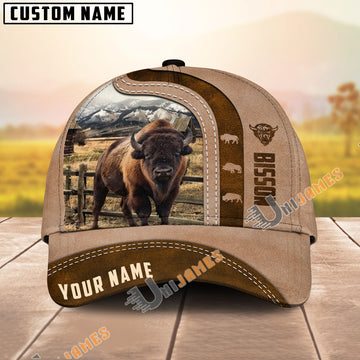 Uni Custom Name Bison Cattle Light Brown Cap