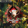 Uni Personalized Farm Name Merry Christmas Cow Breed Plaid Acrylic Ornament (14 Breed Options)