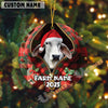 Uni Personalized Farm Name Merry Christmas Farm Plaid Acrylic Ornament (14 Breed Options)