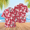 Uni Hibiscus Party Red Hawaiian Shirt Aloha Shirt Short Sleeve Shirt Vacation Hawaiian Outdoor Vacation Hawaiian Shirt