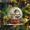 Uni Personalized Farmhouse Christmas Snow Globe Acrylic Ornament (14 Breed Options)