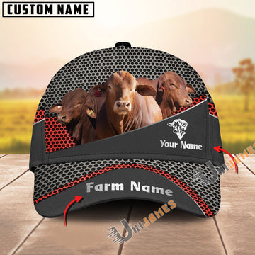 Uni Droughtmaster Black Metal Customized Name And Farm Name Cap