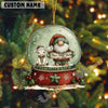 Uni Personalized Farmhouse Christmas Snow Globe Acrylic Ornament (14 Breed Options)