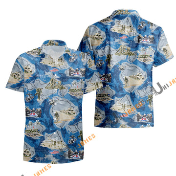 UniJames MARINES: SEMPER FI Short Sleeve Button Shirt For Men
