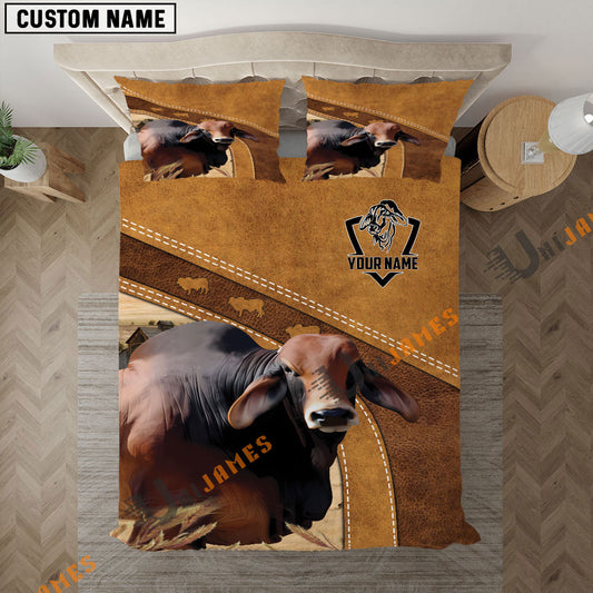 Uni Custom Name Red Brahman Bedding set