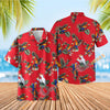 Uni Parrot Paradise Red Hawaiian Shirt Aloha Shirt Short Sleeve Shirt Vacation Hawaiian Outdoor Vacation Hawaiian Shirt