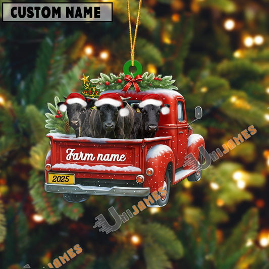 Uni Personalized Dexter Christmas Farm Truck Custom Shape Acrylic Ornament