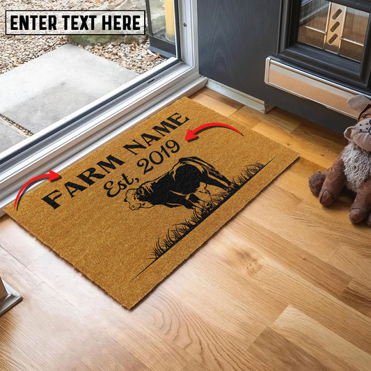 Uni Simmental Custom Farm Name Custom Year Coir Doormat