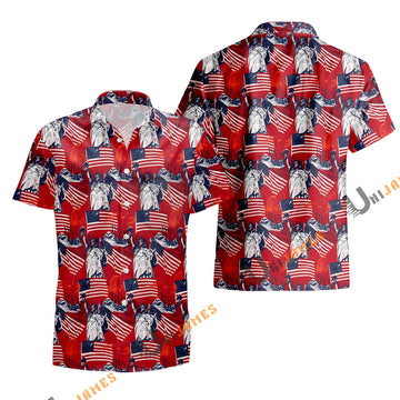 UniJames Men's Eagle Liberty Cotton Button-Down Short Sleeve Shirt